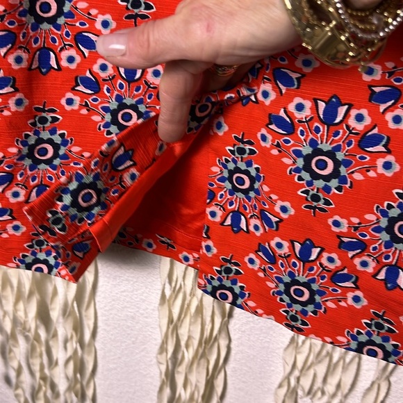 Boden Coral Pop Floral Pencil Skirt Size 8Long - Picture 5 of 8